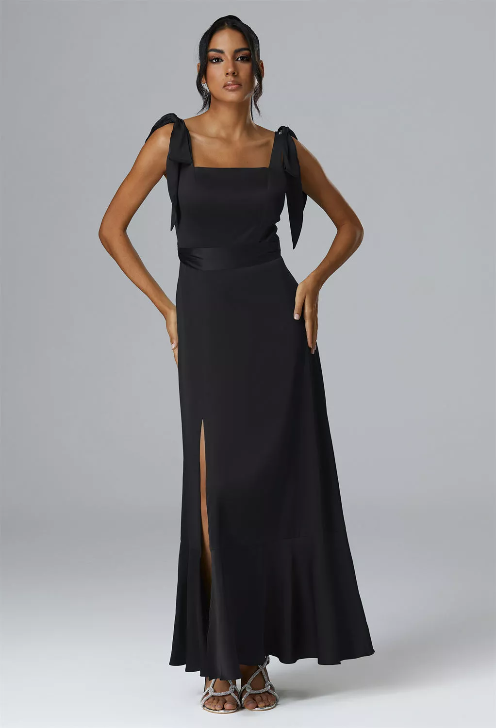 AW Solstice Black Metallic  Black Tie Wedding Guest Dresses